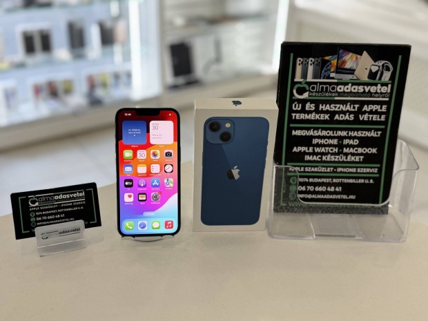iphone 13 256GB Független Kék Megkímélt/1-3 hónap gar./Akku 85%/p4223