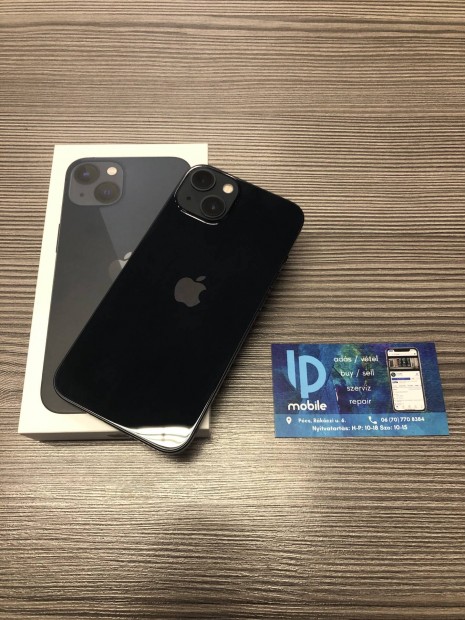 iphone 13, jszer-Hibtlan, 128GB, Midnight, Fggetlen, Garancia