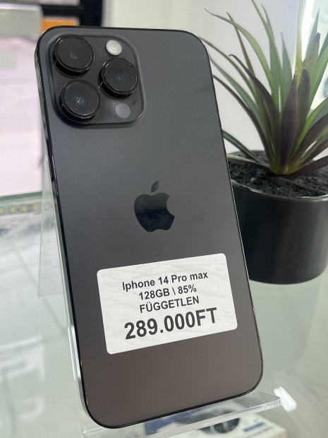 iphone 14 Pro Max 128GB 85%aksi Fggetlen 3 hnapos garancival 