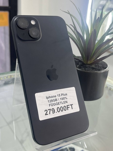 iphone 15 Plus 128GB 100% aksi Fggetlen 3 hnapos garancival 