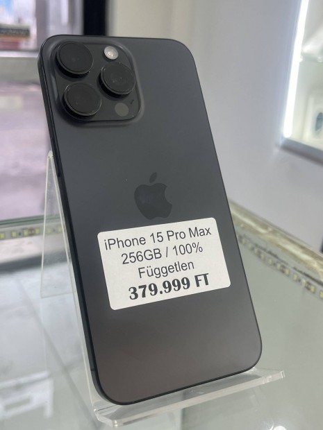 iphone 15 Pro Max 256GB 100%aksi Fggetlen 3 hnap garancival 