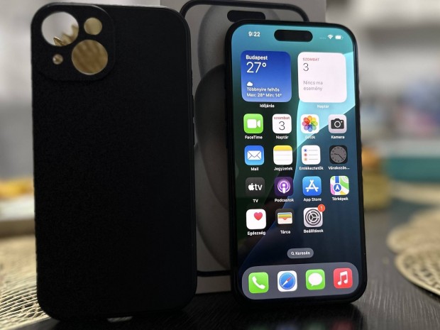iphone 15 / 100% / Független / Fekete