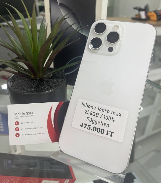 iphone 16 Pro Max 256GB 100%aksi Fggettlen Garancival