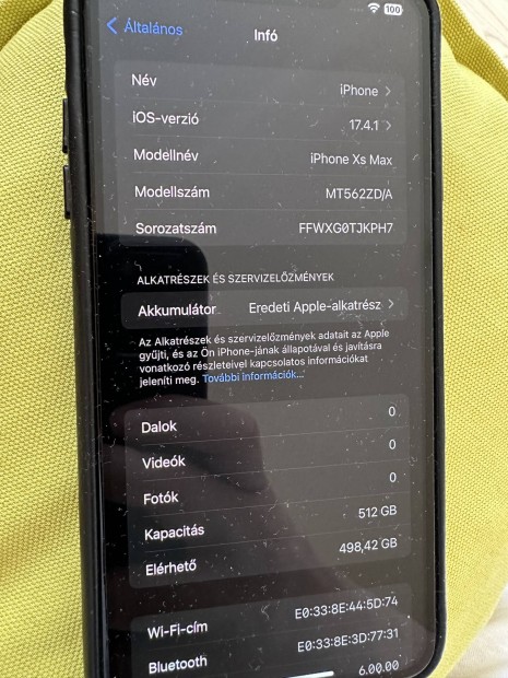 iphone XS Max 512 GB, 97% aksi, patika, karcmentes llapot 
