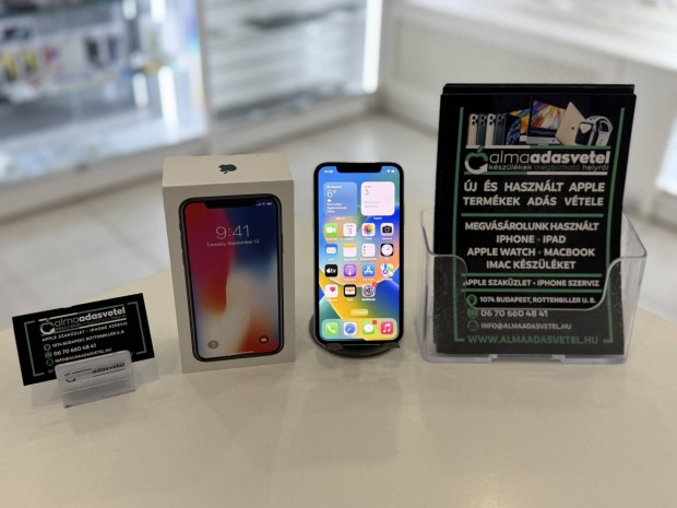 iphone X 64GB Fggetlen jszer/1-3 hnap gar./Akku 100%/p3896