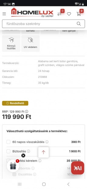 kerti rattan garnitúrák