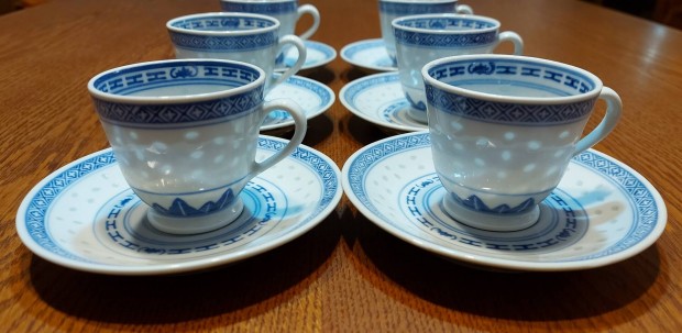 kínai rizs szemes porcelán kávés készlet