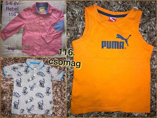 kisfiú ruha-szett 116: ing, pólóing, trikó
