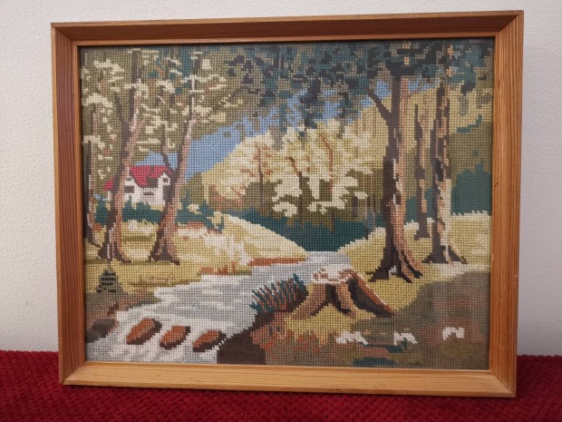 kivarrt gobelin tájkép 44x35 cm