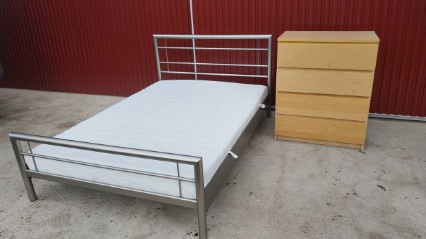 modern fém francia ágy hálószoba bútor ikea malm komód
