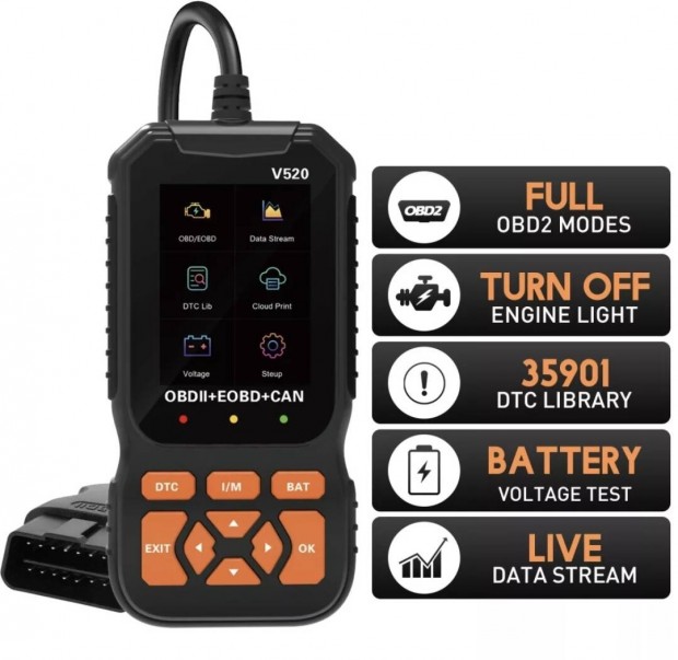obd V520 hibakód olvasó obd II obd 2 .
