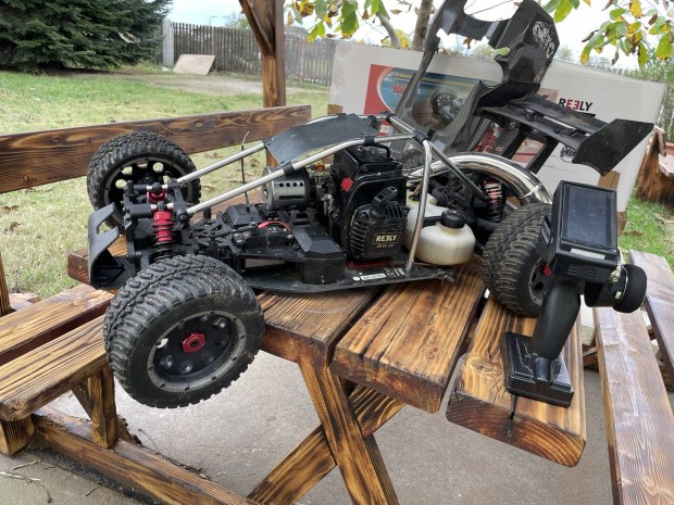 reely carbonfighter 1:6 rc buggy benzines nem hpi baja, traxxas slash