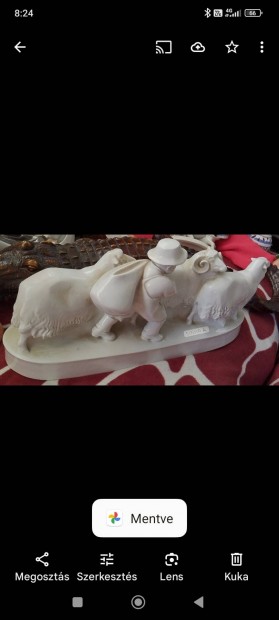 régi Zsolnai pécsi extra ritka porcelánszobor "Sinkó A."41x20 cm .