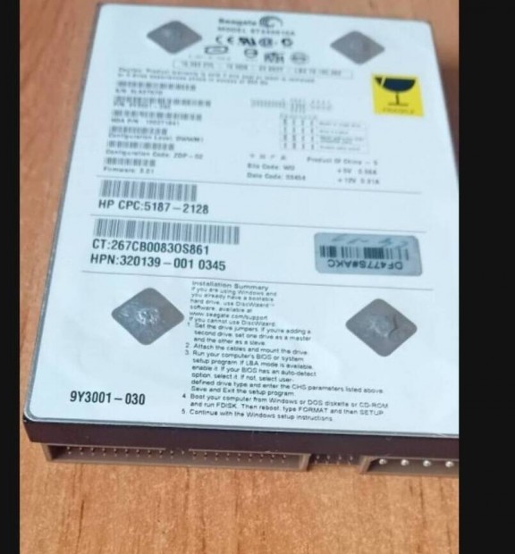 regi ide hdd seagate 40 gb