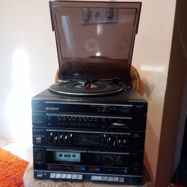 rgi retro Sony hifi torony music center hifi sztere lemez lejtsz 