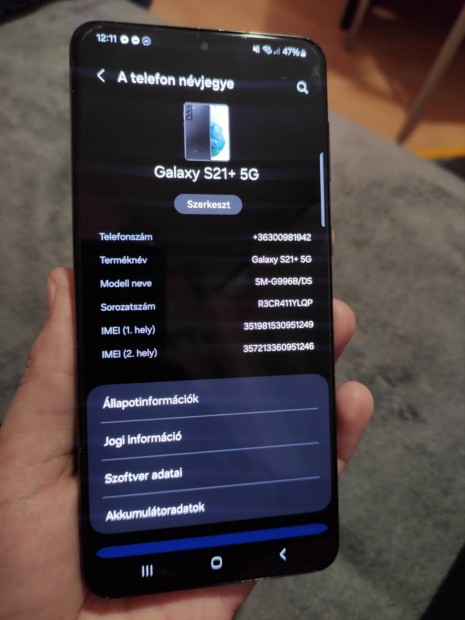 samsung galaxy s21+ szp llapot 