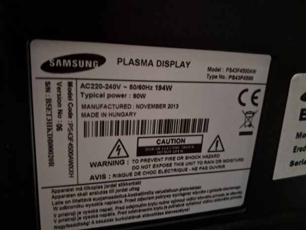 samsung plazma tv 43"