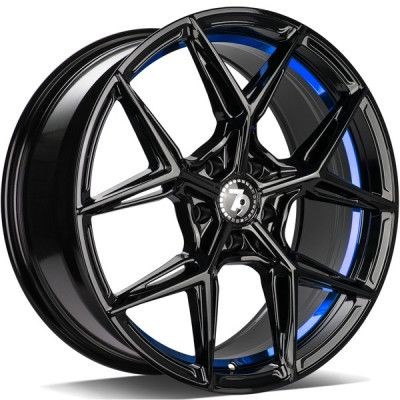 seventy9 SCF-B Fényes fekete Kék belső LIP 9X18 5X120 ET35 CB72,6 |