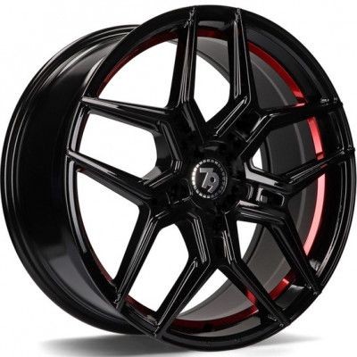 seventy9 SV-B Fényes fekete Kék belső LIP 8,5X20 5X120 ET35 CB74,1 |