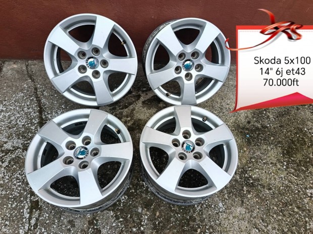 skoda 5x100 14 col alufelni szett 