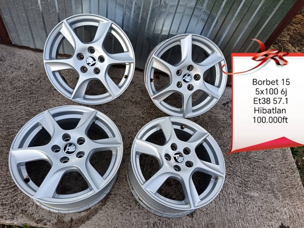 skoda ,vw,seat 5x100 15 col alufelni szett 