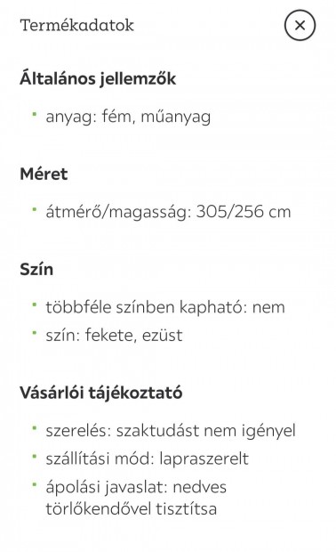 trambulin 305 cm átmérővel