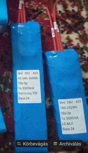 új 36v 14Ah samsung li-ion akkupakkok