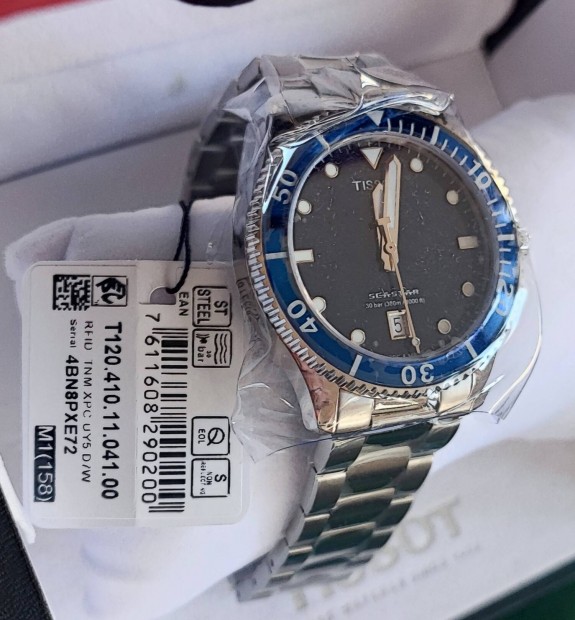 j Tissot Seastar frfi ra karra bvr diver 300m 40mm