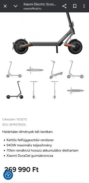 xiaomi electric scooter 4 ultra /roller/ bontatlan dobozban