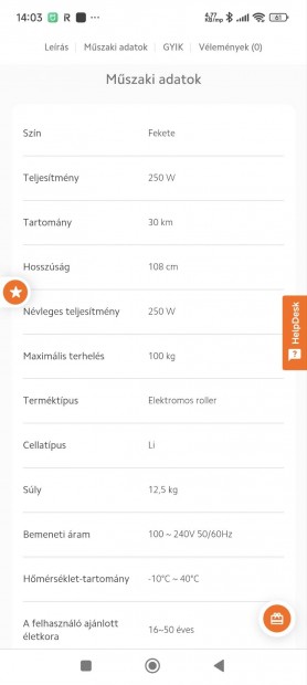 xiaomi mi electric scooter 1s elado ~1000km