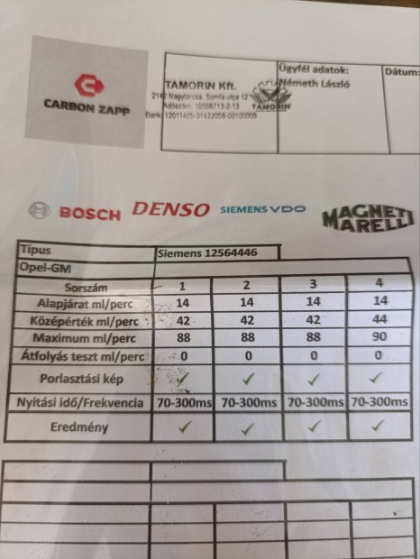 z22se motor injektor szett