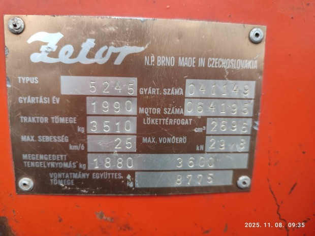 zetor 52-45 traktor 