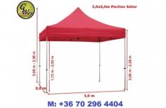 3X2 m Sátor Pavilon Árus Rendezvény Piaci Garázssátor