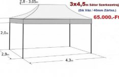 3x4,5 DA Pavilon sátor Árusító Rendezvény Piaci Sör Flexibilis sátor