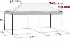 3x6 m Pavilon Rendezvény Árusító Garázs Öltöző Szerelő sátor