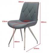 4 db Novel szék fém lábakkal, szürke textillel. Xxlutzban jelenleg is