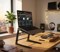 Adam Hall fekete laptop / DJ állvány robusztus és állítható