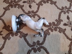 Ágaskodó paripa, ló, Unter weiss bach porcelán