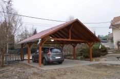 Autóbeálló 6x6 méter Cserép tetővel