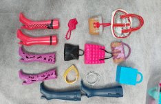 Barbie kiegészítők, cipők, táskák