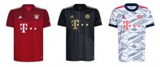 Bayern München, 2021/22, hazai/idegenbeli/UCL (Lewandowski, Müller)