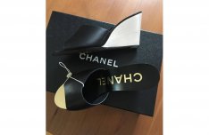 Chanel női bőr papucs telitalpú, magassarkú 37-es teljesen új