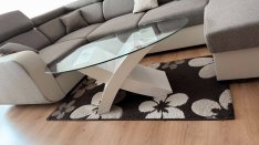 Eladó X talpazatú üveg dohányzóasztal - Szeged