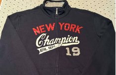 Férfi sötétkék cipzáras Champion kapucnis felső (XL-es méretben)