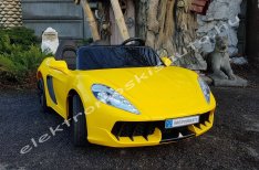 Ferrari hasonmás 24V sárga elektromos kisautó / kulcsos indítás