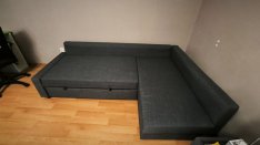 Friheten sötétszürke ágykanapé, tárolóval Sos!