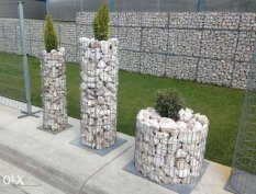 Gabion köroszlop,virágtartó