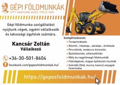 Gépi földmunka, tereprendezés, árokásás, bontás,építőipari gépi munka