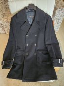 Griff gyapjú és kasmír, fekete, 52es (L-es), elegáns férfi szövetkabát