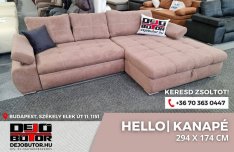 Hello sarok kanapé ülőgarnitúra 294x174 cm rugós ágyazható drapp